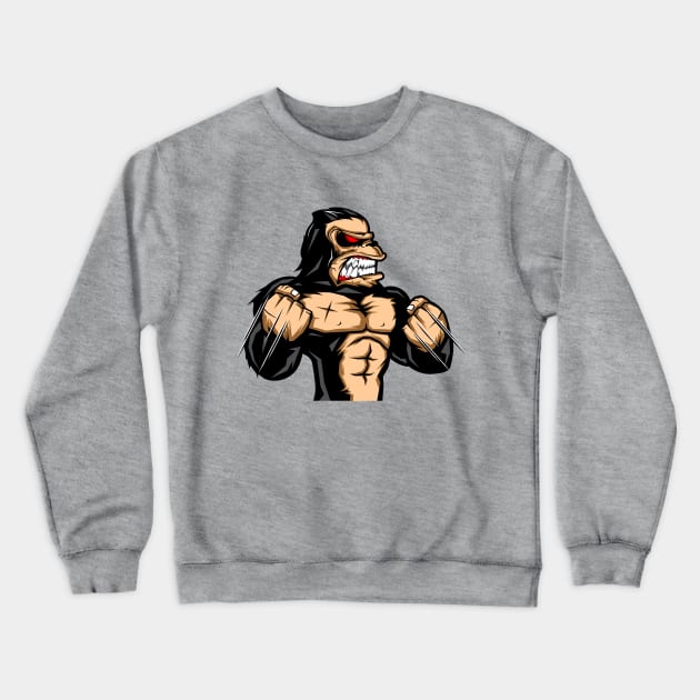 Angry Gorilla Crewneck Sweatshirt by Wavey's